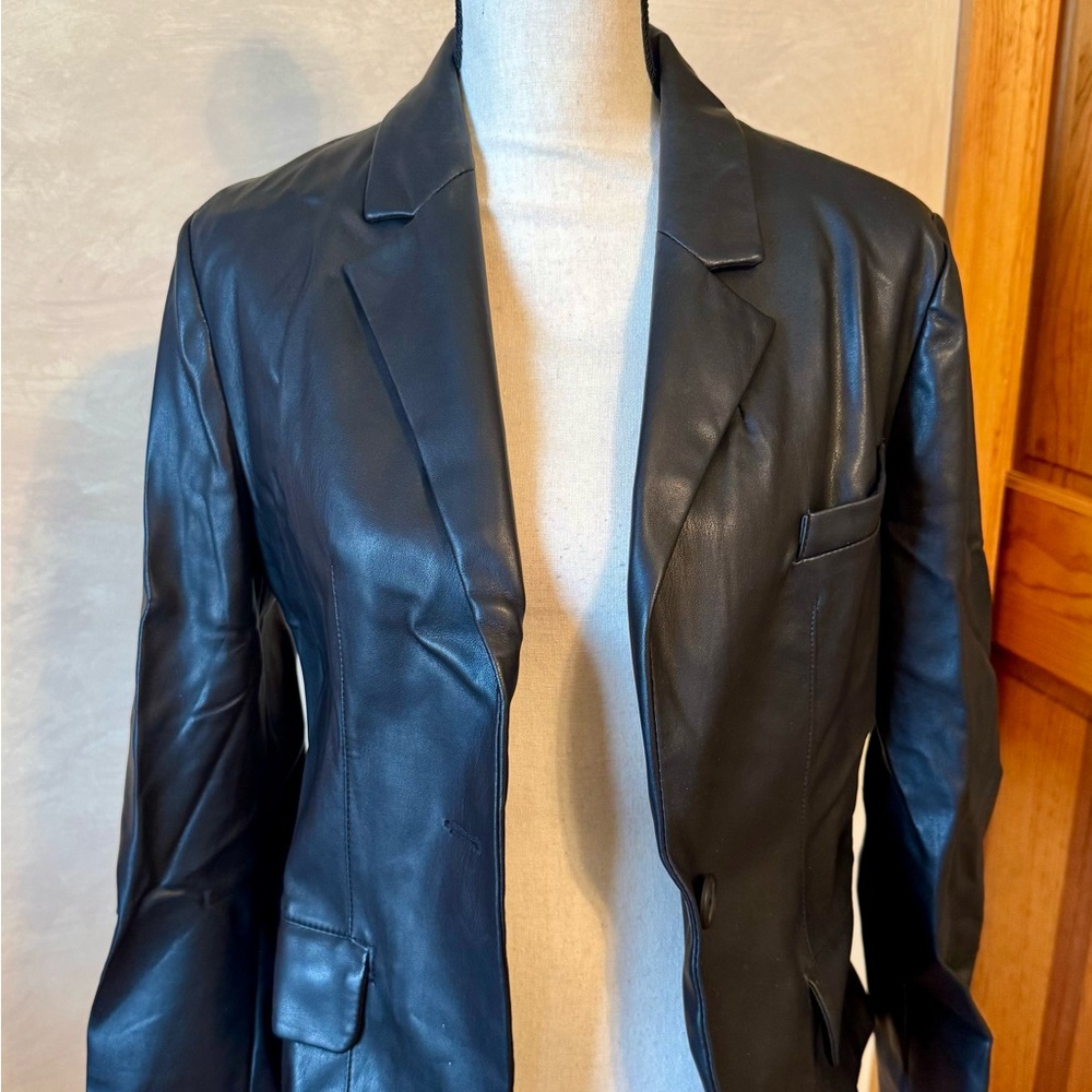 BB Dakota Black Leather Blazer Jacket